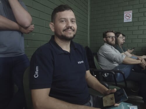  Lucas Camargo, zootecnista de São Miguel do Oeste (SC), assistiu ao fórum focado na utilização de tecnologia. Foto Choks/Divulgação.