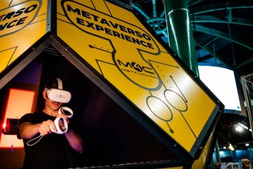 Cabine de realidade virtual foi atração na Arena Agrodigital. Foto Choks/Divulgação