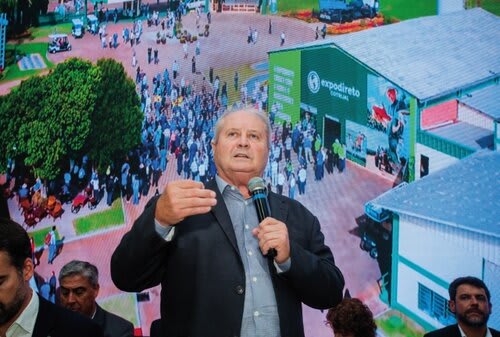 O presidente da Expodireto Cotrijal, Nei Manica, lembra em números a grandeza do evento. Foto Choks/Divulgação.